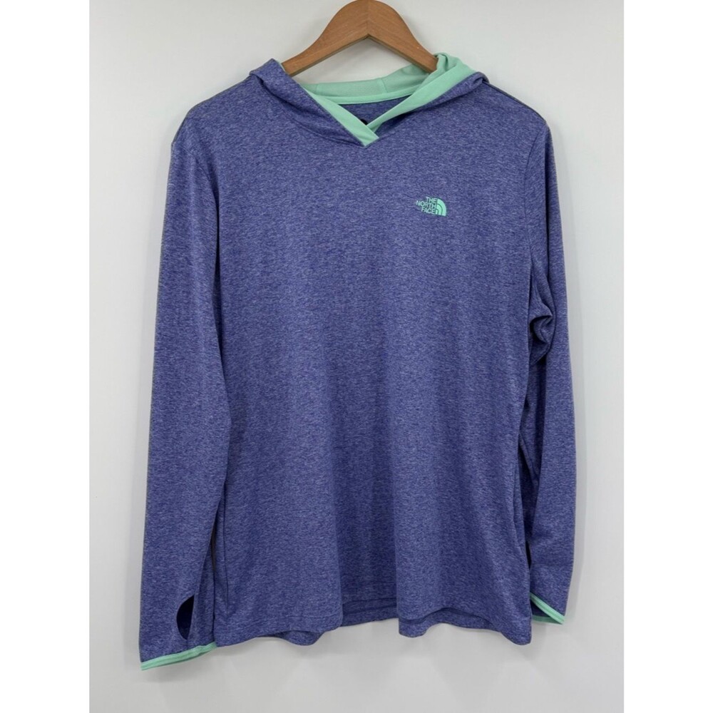 ✦ The North Face FlashDry Hoodie Long Sleeve Top | Purple / Mint | XL